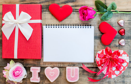 Valentine day and Sweetest day, love concept, flat lay photo with copy space for text