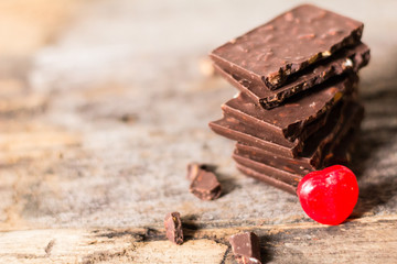 Chocolate Almond and Candy Red,