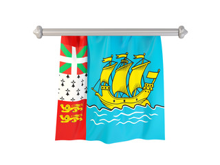 Pennant with flag of saint pierre and miquelon
