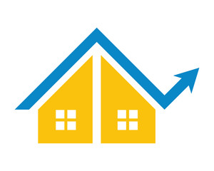 arrow house housing home residence residential residency real estate image vector icon 3