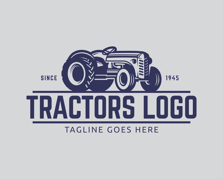 Collection of Tractor and farm logo template, vector set, vector pack