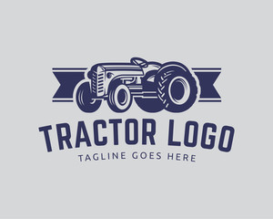 Naklejka premium Collection of Tractor and farm logo template, vector set, vector pack
