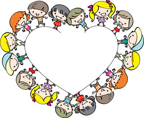 kids with heart shape