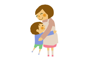 保母さんと子供のイメージ。お母さんと子供のイメージ。