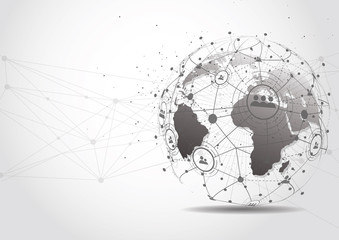 Global network connection. World map point and line composition concept of global business. Vector Illustration