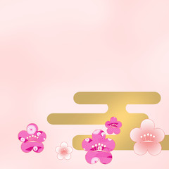 梅　和柄　うめ　和風　ウメ　和　和の背景