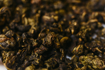 high-quality green tea, macro