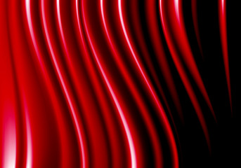 Red fabric satin wave shadow luxury background vector illustration.