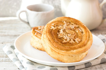 Denish with almond petals
