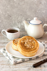 Denish with almond petals