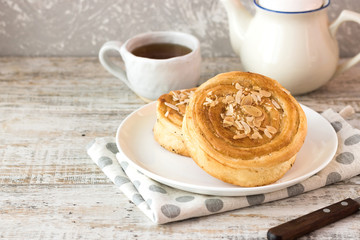 Denish with almond petals