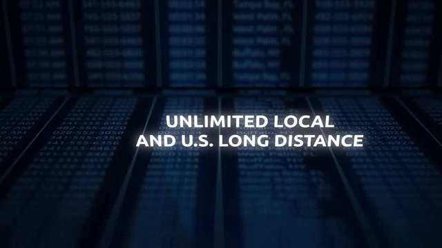 Sliding over digital cell phone bill statement with text - Unlimited Local and Long Distance