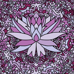 Lotus flower icon on white background. Yoga symbol. Vector illustration.