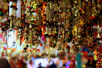 Colourful necklace beads in Little India