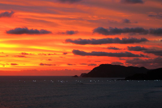 Colourful Lombok sunset