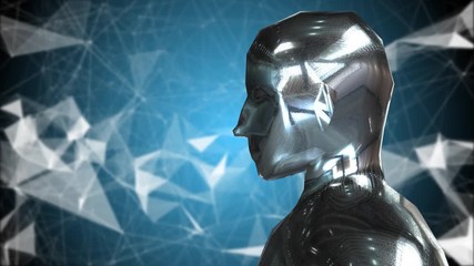 AI Artificial intelligence brain digital robotic brain deep learning