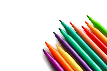 Fototapeta premium colorful markers isolated on white background