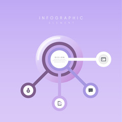 Violet color info graphic design