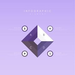 Violet color info graphic design