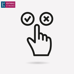 Click line vector icon. Editable stroke.