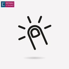 Click line vector icon. Editable stroke.
