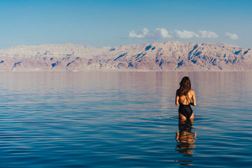 Young woman going to Dead Sea, Israel