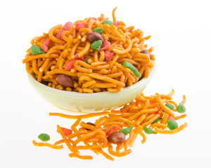 murukku or traditional indian snack on background.