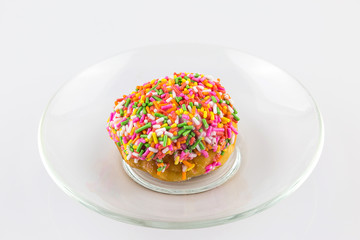 Delicious Donut with Sprinkles Isolated