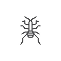 Weevil insect line icon, outline vector sign, linear style pictogram isolated on white. Bug symbol, logo illustration. Editable stroke