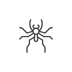 Jumping spider line icon, outline vector sign, linear style pictogram isolated on white. Symbol, logo illustration. Editable stroke
