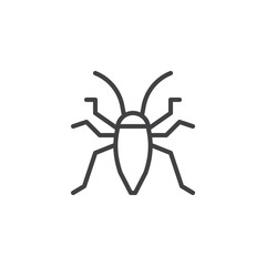 Bedbug insect line icon, outline vector sign, linear style pictogram isolated on white. Cockroach, bug symbol, logo illustration. Editable stroke