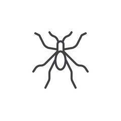 Bedbug line icon, outline vector sign, linear style pictogram isolated on white. Beetle symbol, logo illustration. Editable stroke