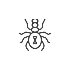 Harvest mite line icon, outline vector sign, linear style pictogram isolated on white. Tick symbol, logo illustration. Editable stroke