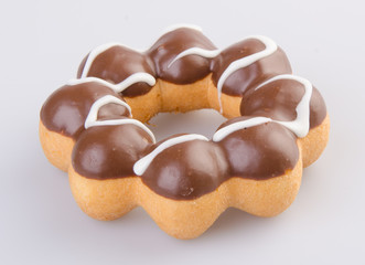 chocolate donuts on a background