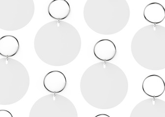 Key chain mock up on isolated white background, 3d illustration