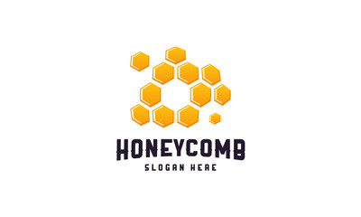 Honey Comb Logo Template Design Vector, Emblem, Honey Design Concept, Creative Symbol,