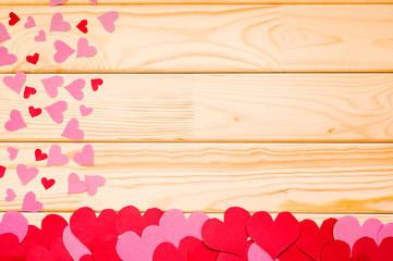 valentine's day paper heart rural wooden background
