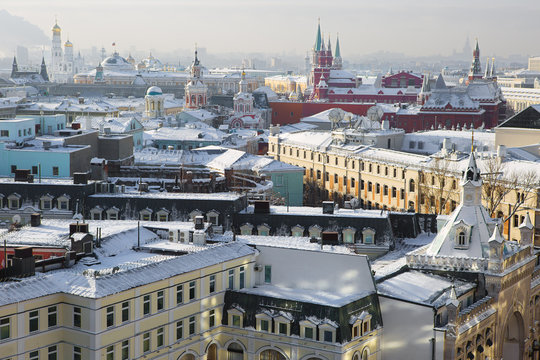Москва. Зима.Вид с высоты.