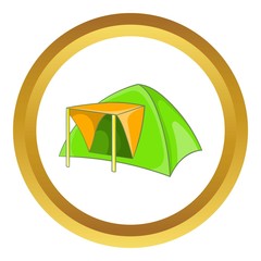 Green tent vector icon