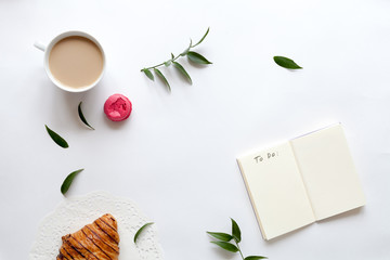 Woman desk with accessories