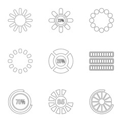 Download icons set, outline style