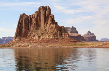 Fototapeta na wymiar Rock formation at Powell Lake in Utah in the USA 