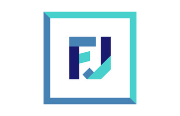 FJ Square Ribbon Letter Logo