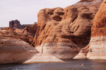 Rock formation at Powell Lake in Utah in the USA
