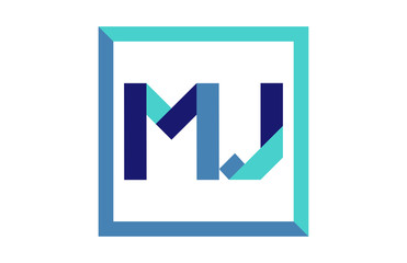 MJ Square Ribbon Letter Logo