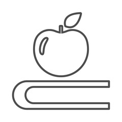 Apple and book - education symbol. VECTOR art.