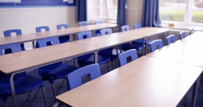 4k, Shot of an empty classroom background.