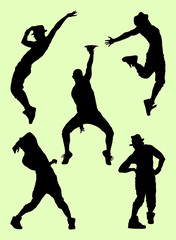 Silhouette of male dancer 04. Good use for symbol, logo, web icon, mascot, sign, or any design you want.
