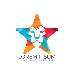 Lion star shaped logo design.