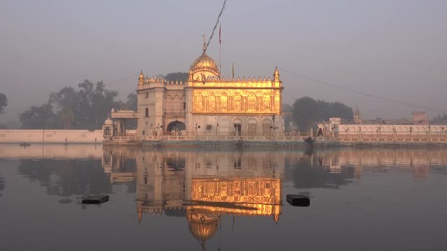 Early morning at Durgiana (Lakshmi Narayan) Hindu temple in Amritsar, India 